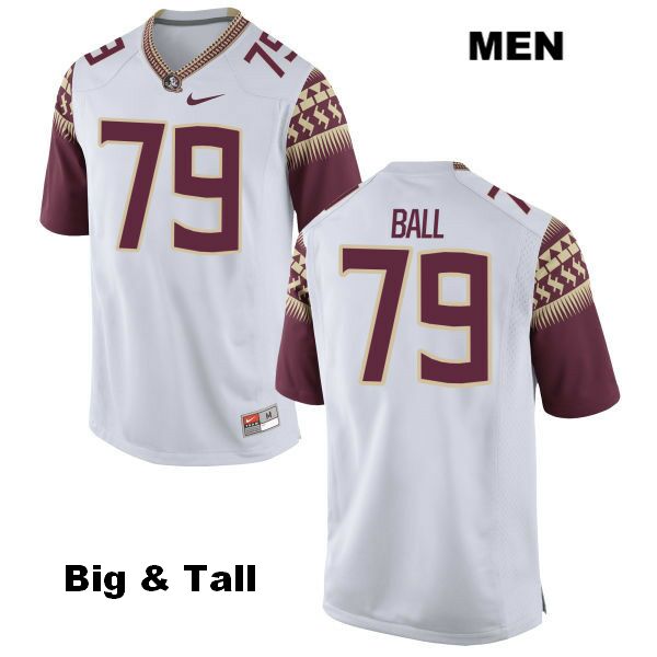 Men's NCAA Nike Florida State Seminoles #79 Josh Ball College Big & Tall White Stitched Authentic Football Jersey NRL4669RG